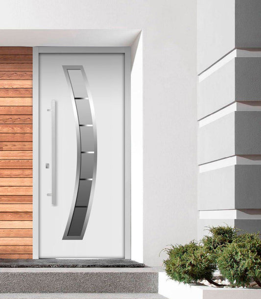 Polaris Exterior Front Modern Entry Stainless Steel Security Door