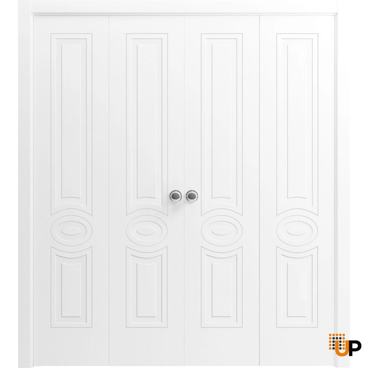 Versailles White Painted Modern Classics Double Bi-Fold Apartment House Door by Doors Near Me