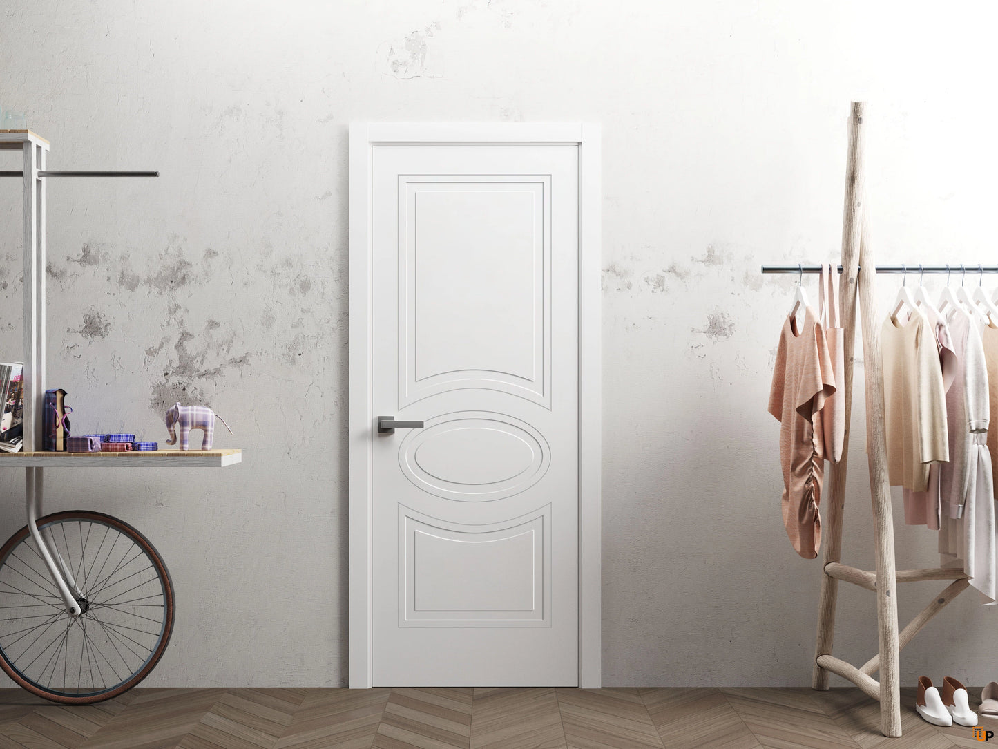 Versailles White Painted Modern Classics Interior Bedroom Bathroom Apartment House Door Complete set with Frames and Casings Included by Doors Near Me