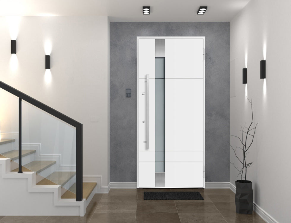Linea Polar Exterior Front Modern Entry Stainless Steel Security Door