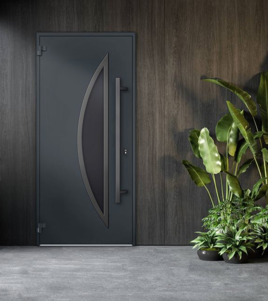 Obsidian Exterior Front Modern Entry Stainless Steel Security Black Door