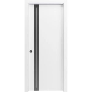 Planum 0444 White Silk Pocket Door with Frosted Glass