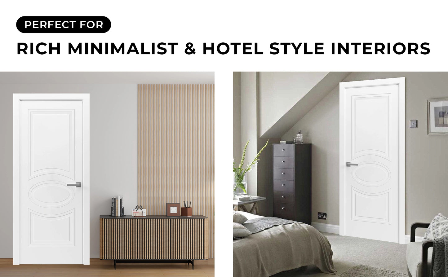 Versailles White Painted Modern Classics Interior Bedroom Bathroom Apartment House Door Complete set with Frames and Casings Included by Doors Near Me