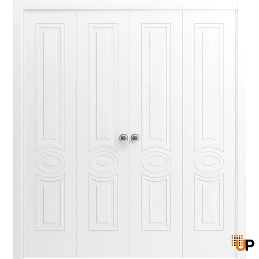Versailles White Painted Modern Classics Double Bi-Fold Apartment House Door by Doors Near Me