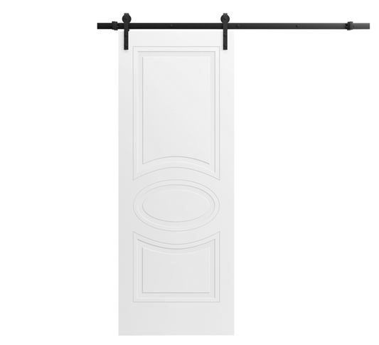 Versailles White Painted Modern Classics Barn Bedroom Bathroom Apartment House Door Set with Barn Door Track Included by Doors Near Me