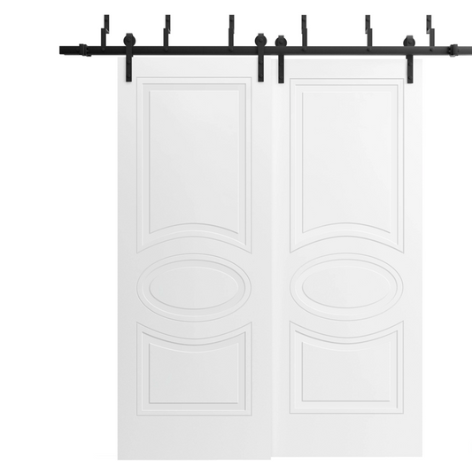 Versailles White Painted Modern Classics Double Barn Bypass Bedroom Bathroom Apartment House Door