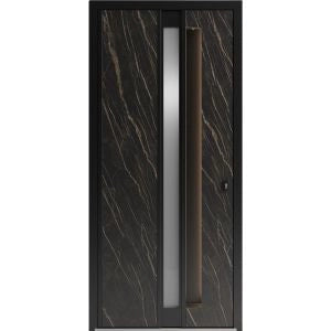 Hiddex 0155 Natural Noir with Mirrored Glass Entry Door