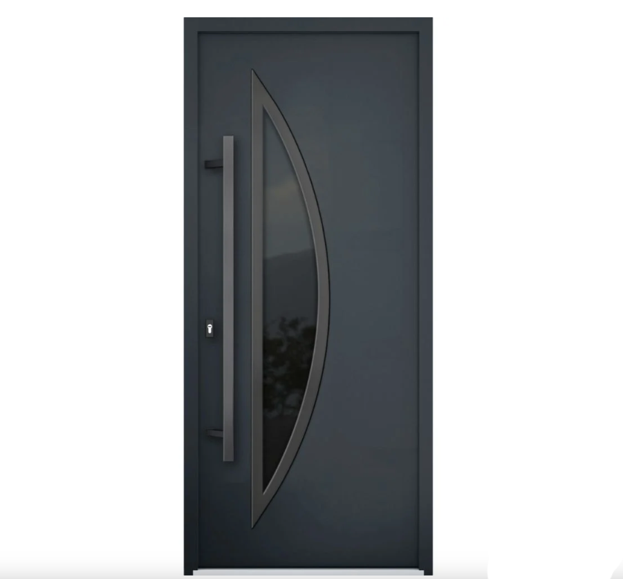Obsidian Exterior Front Modern Entry Stainless Steel Security Black Door
